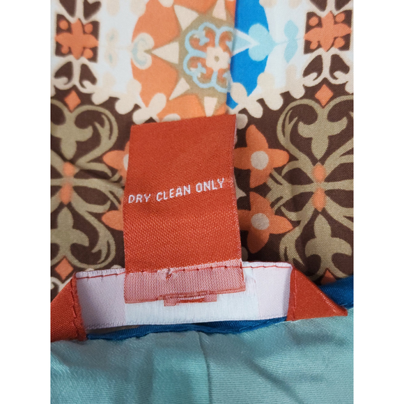 Sundance Dress 4  100% Silk A-Line Knee Length Damask Print Short Sleeve - Picture 4 of 4